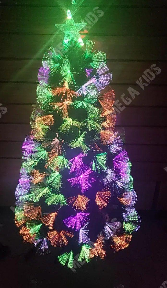 Luxo Criptografado Fibra Óptica Árvore De Natal Led Colorido