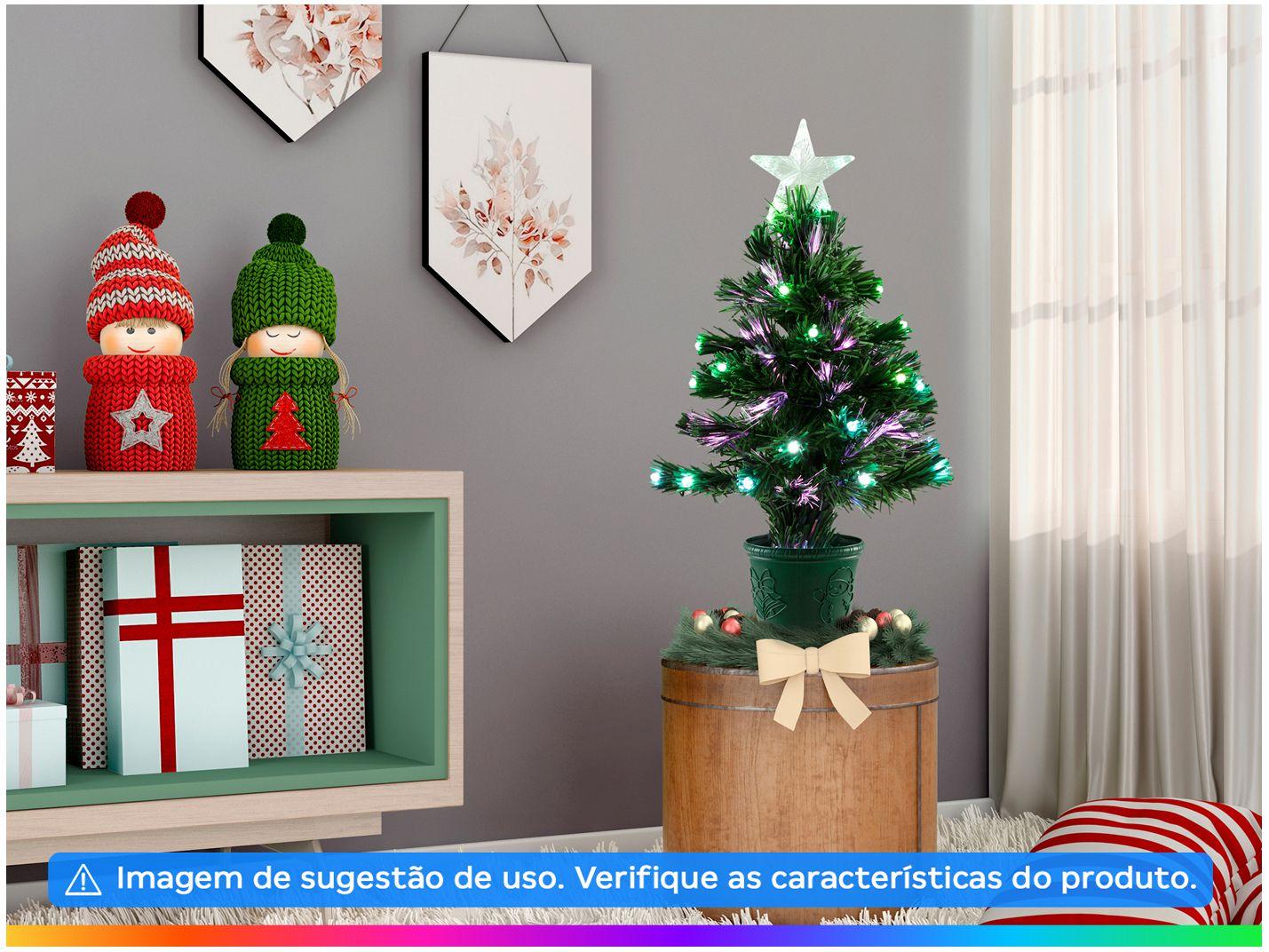 Árvore de Natal Fibra Ótica Verde 60cm com Luzes - 61 Galhos GFCL24 Nell -  Árvore de Natal - Magazine Luiza