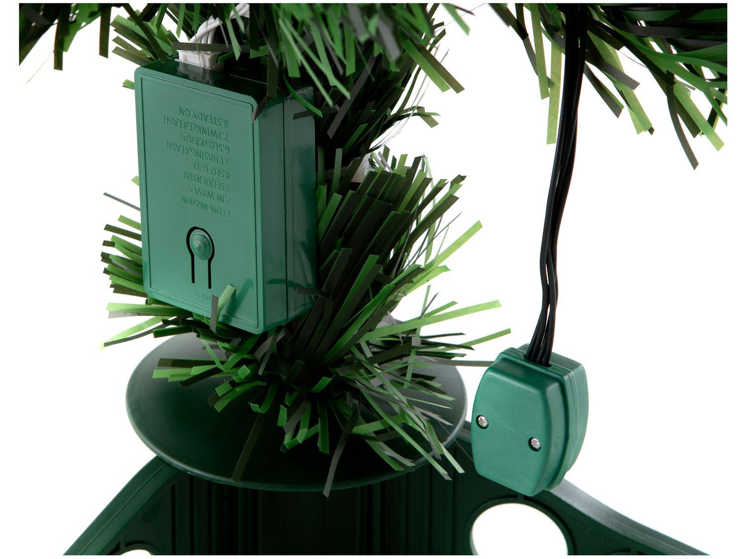 Árvore de Natal Fibra Ótica Verde 90cm com Bolas