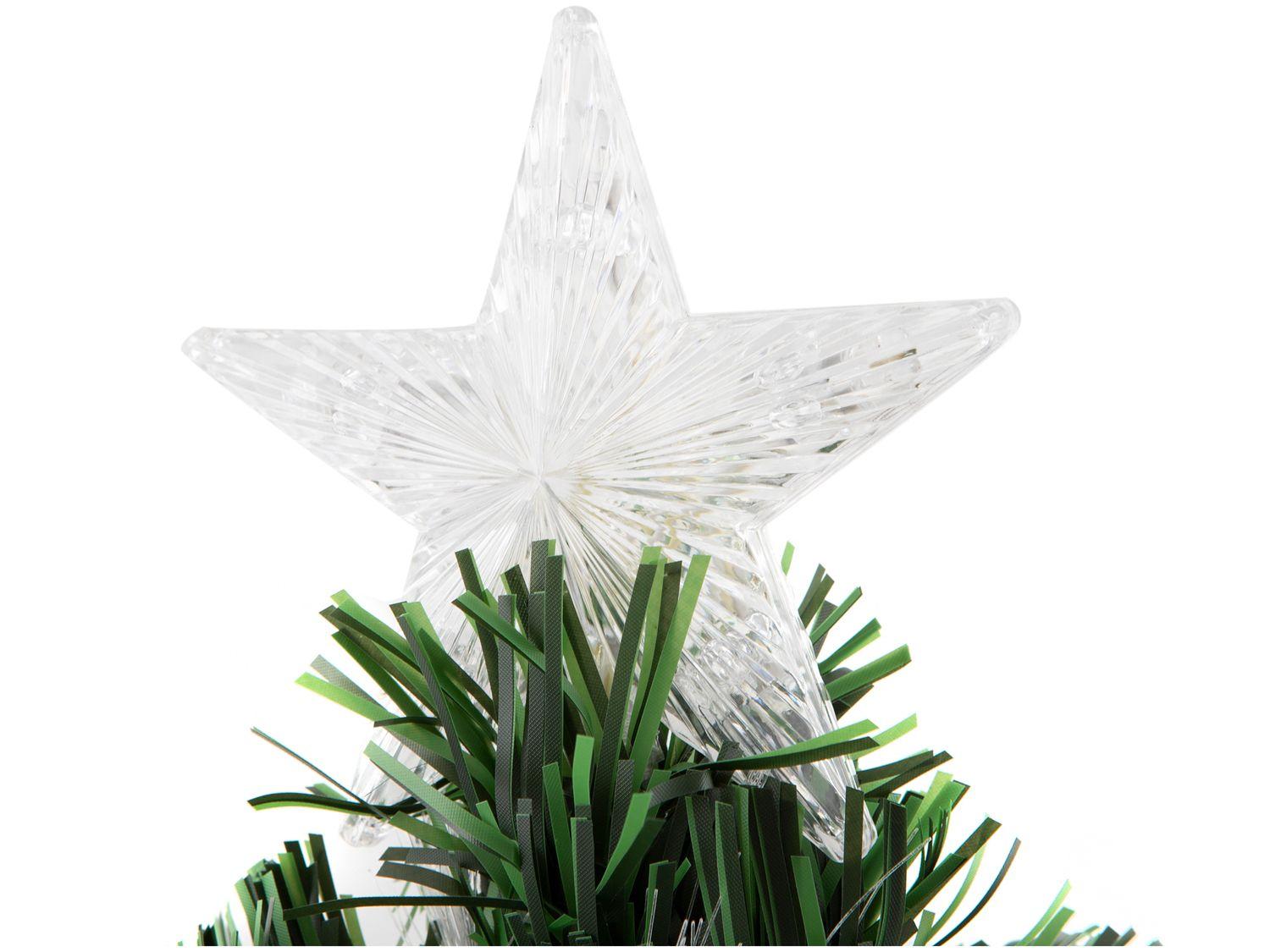 Árvore de Natal Fibra Ótica Verde 90cm com Bolas