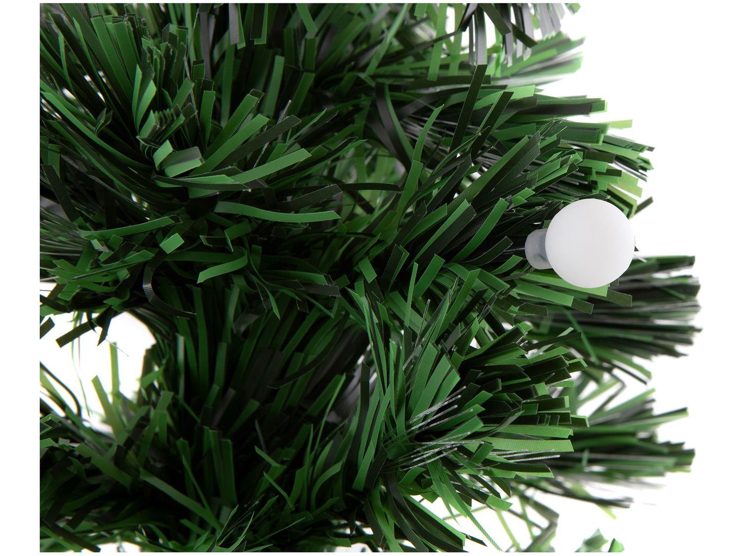 Árvore de Natal Fibra Ótica Verde 90cm com Bolas