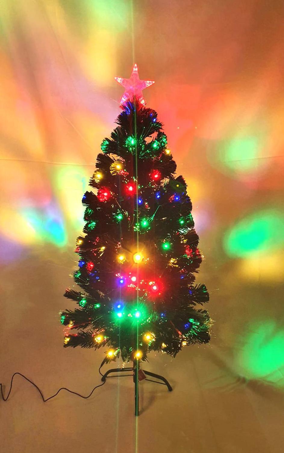 Árvore de Natal Led 1,20MT Fibra Ótica 8 Funções RGB Bivolt