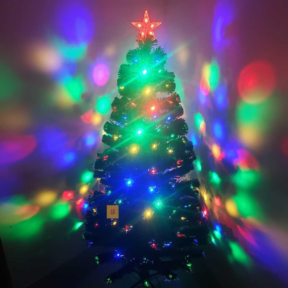 Luxo Criptografado Fibra Óptica Árvore De Natal Led Colorido