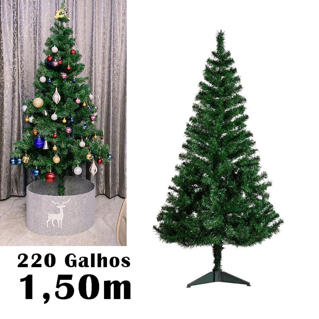 Árvore Natal Pinheiro 1 metro e 50 cm Tradicional 220 Galhos - Nodeck - Árvore  de Natal - Magazine Luiza