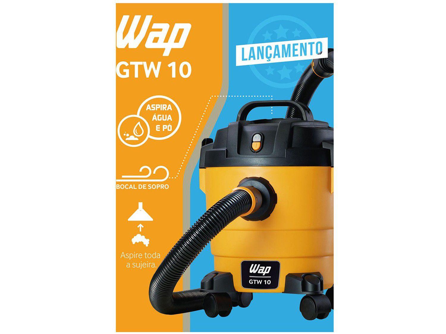 Aspirador de Pó e Água Wap 1400W GTW 10 - Amarelo e Preto - Aspirador de Pó  e Água - Magazine Luiza