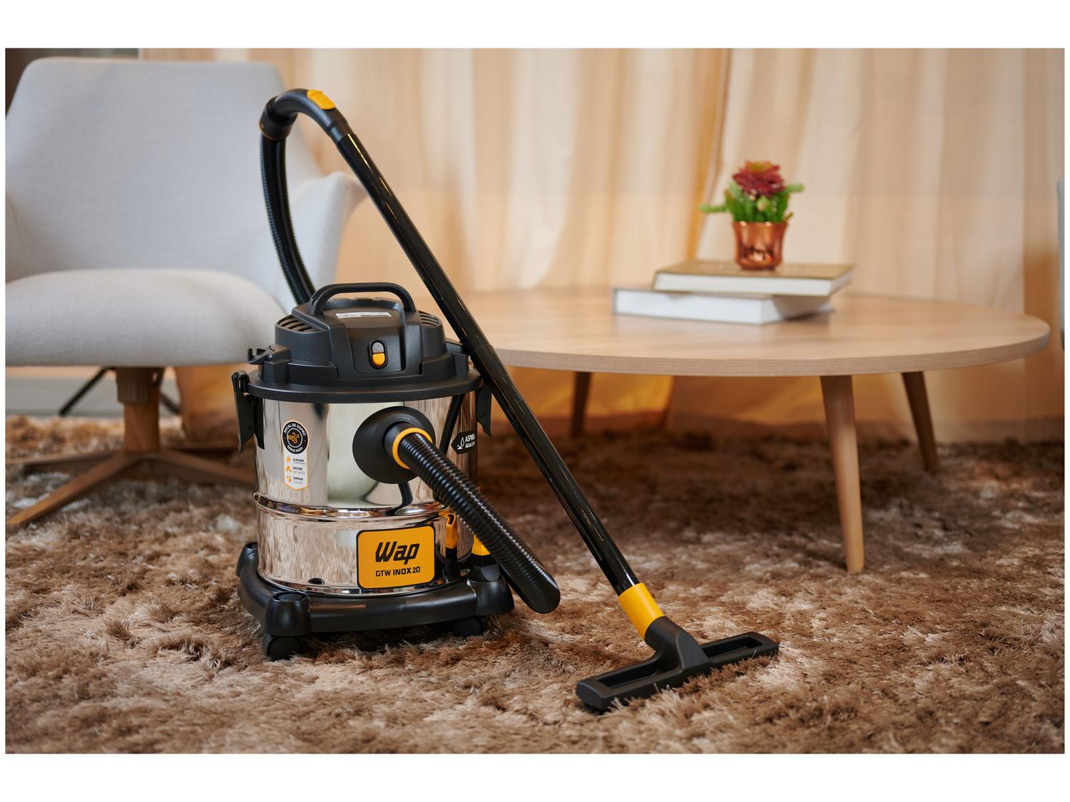 Aspirador de Pó e Água Wap GTW Inox 20 com Porta Acessórios 1600W Inox e Preto