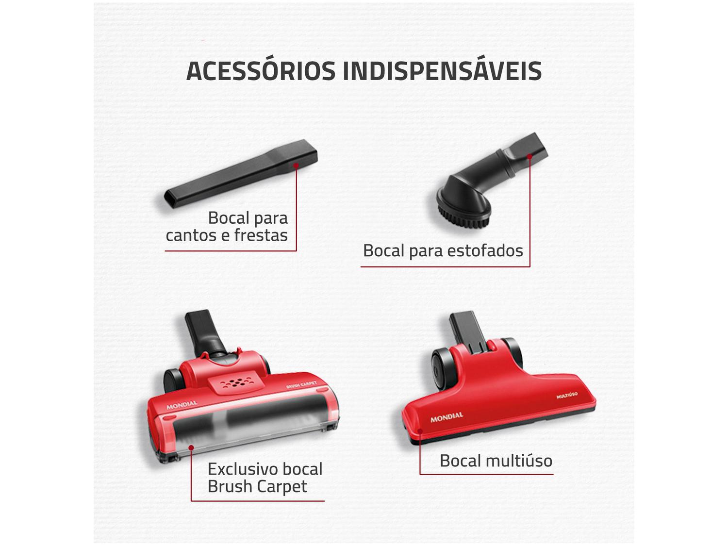 Aspirador de Pó Portátil e Vertical Mondial 1200W
