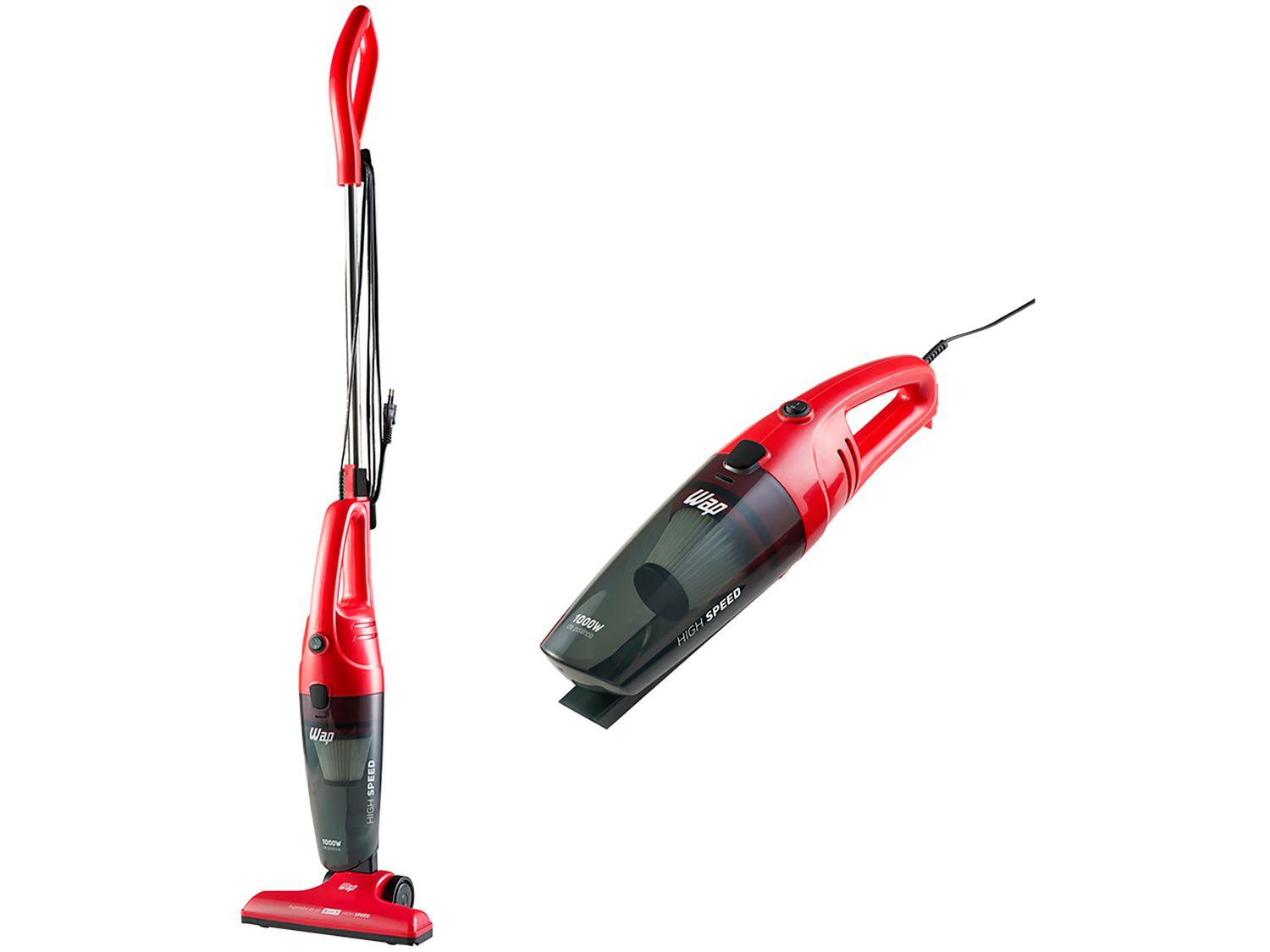 Aspirador de Pó Portátil e Vertical Wap Filtro HEPA 1000W High Speed Vermelho e Preto