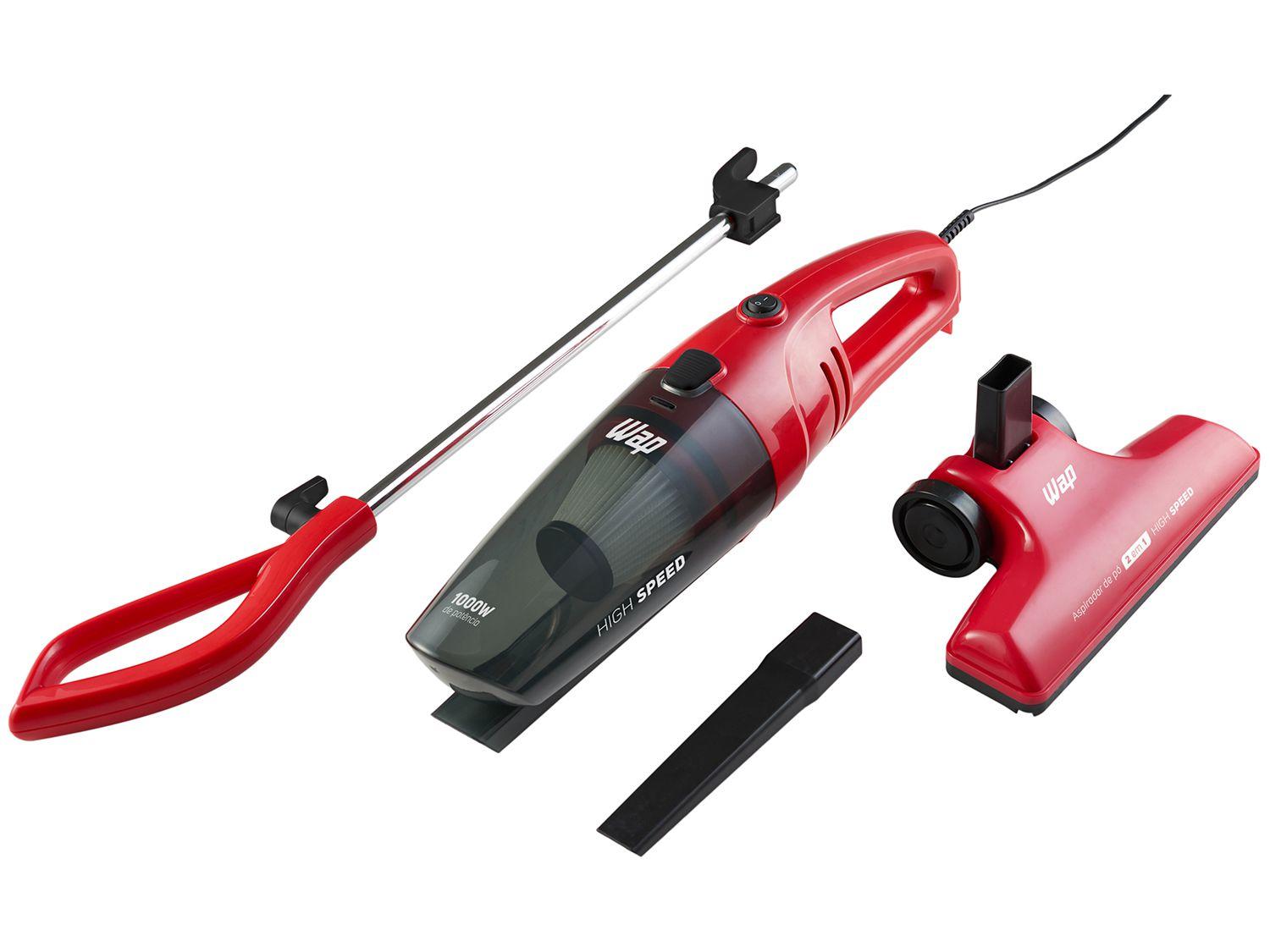 Aspirador de Pó Portátil e Vertical Wap Filtro HEPA 1000W High Speed Vermelho e Preto