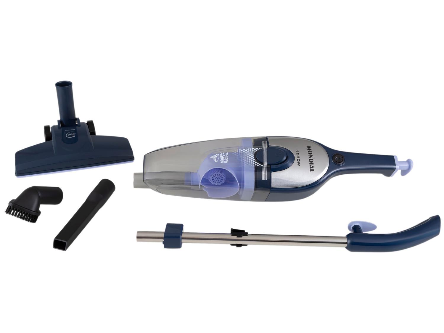 Aspirador de Pó Portátil Vertical Mondial com Filtro HEPA 1550W Turbo Cycle Azul Escuro