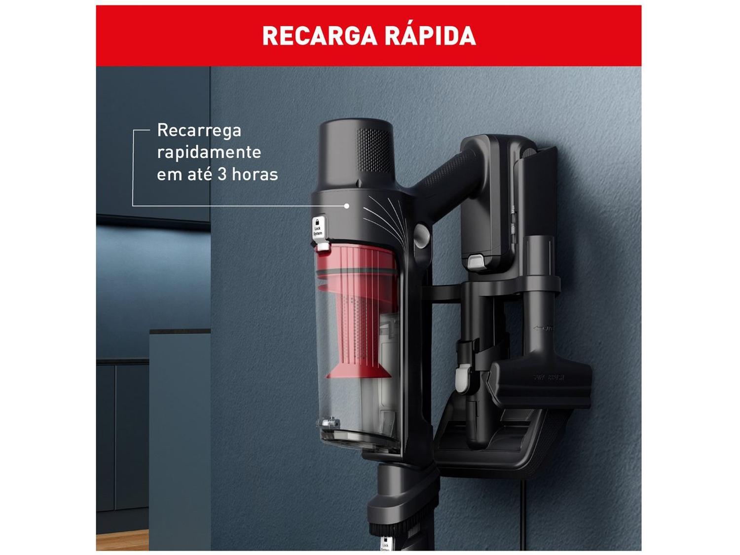Aspirador de Pó Vertical e Portátil Arno sem Fio a Bateria 140W X-Pert RH6A