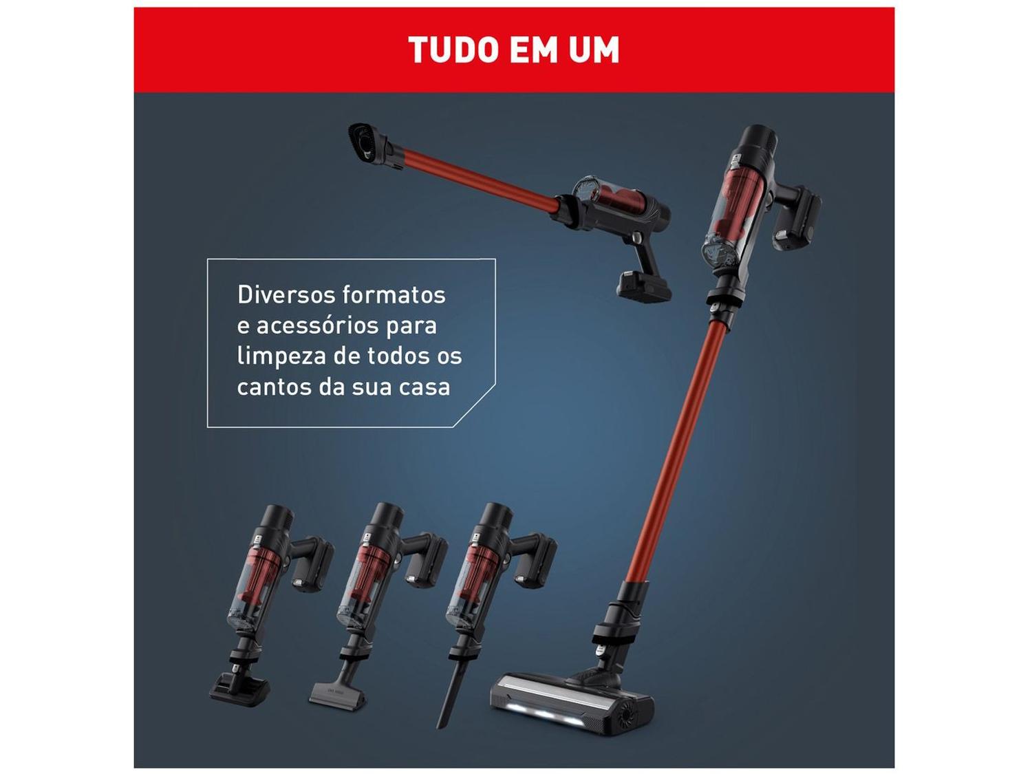 Aspirador de Pó Vertical e Portátil Arno sem Fio a Bateria 140W X-Pert RH6A