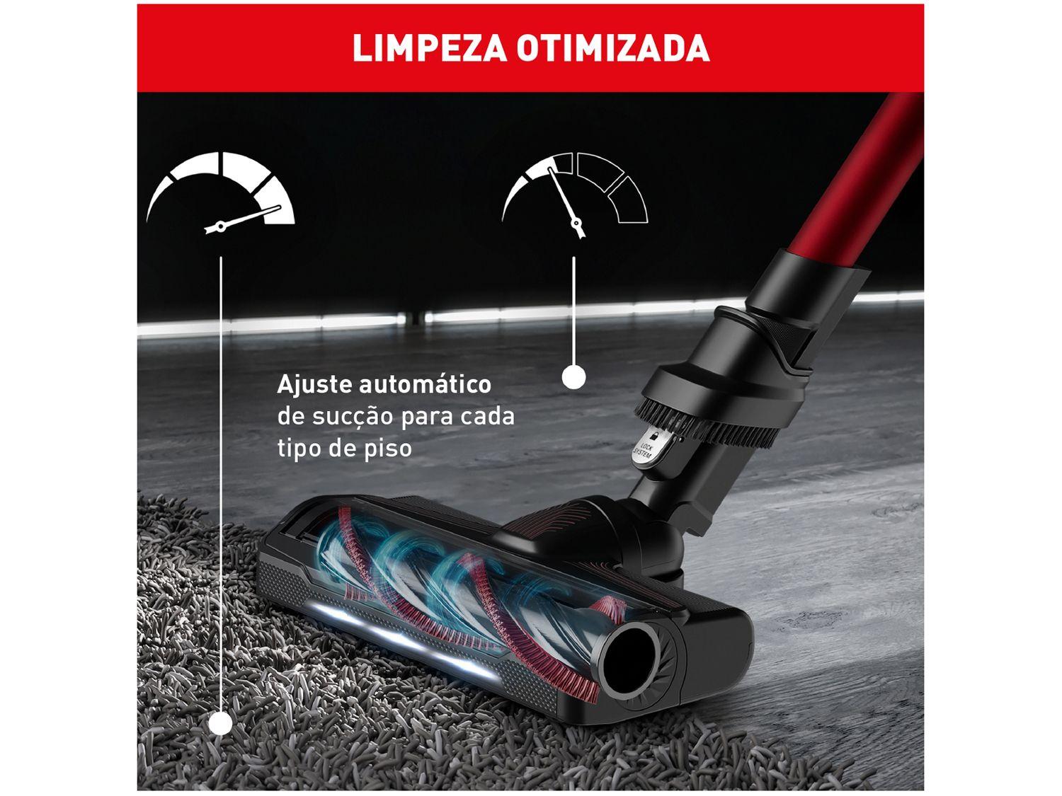Aspirador de Pó Vertical e Portátil Arno sem Fio a Bateria 250W X-Force Flex 9.60 RH20 Vermelho