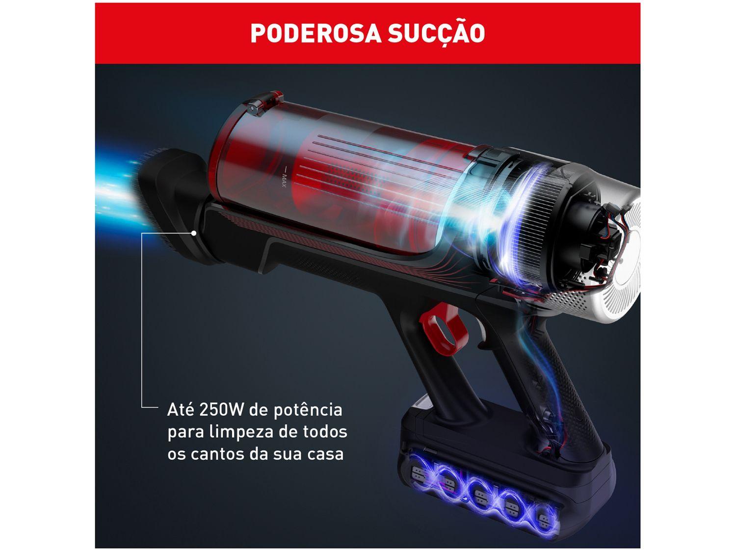 Aspirador de Pó Vertical e Portátil Arno sem Fio a Bateria 250W X-Force Flex 9.60 RH20 Vermelho