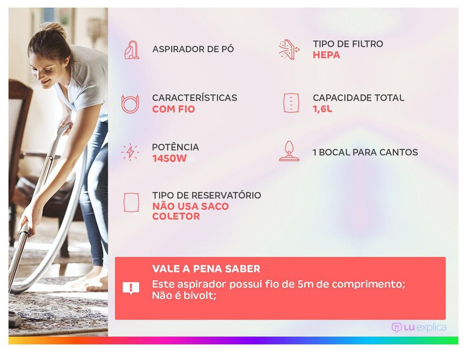 Aspirador de Pó Vertical e Portátil Electrolux Filtro HEPA 1450W Plus STK14 Denim Blue