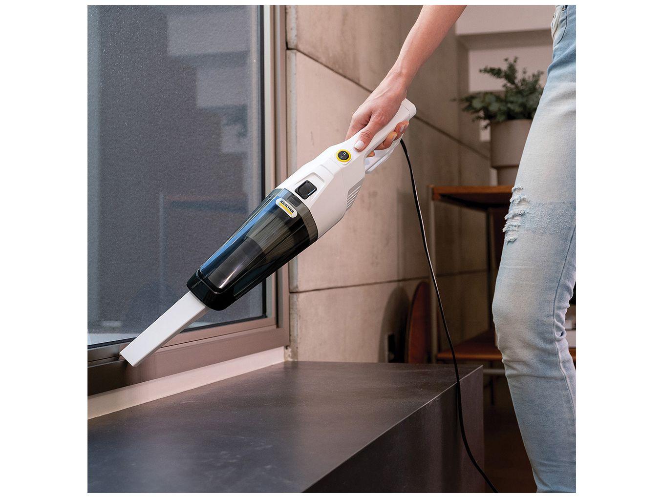 Aspirador de Pó Vertical Karcher Stick 2 em 1 com Filtro HEPA 1000W Branco