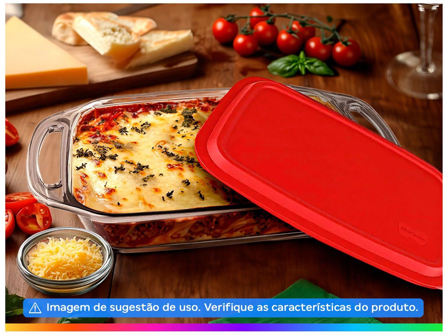 Assadeira de Vidro Retangular com Alças Marinex Seletta