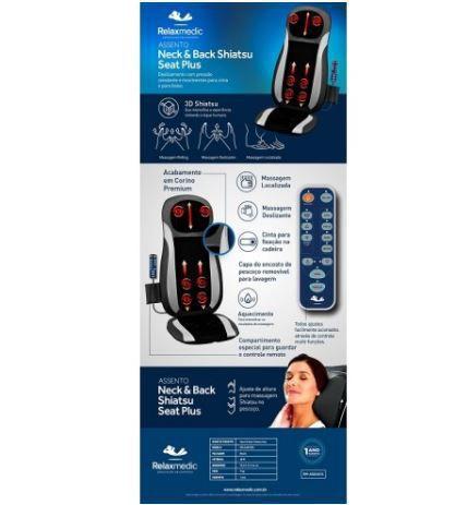 Assento massageador neck & back shiatsu seat plus Clearance