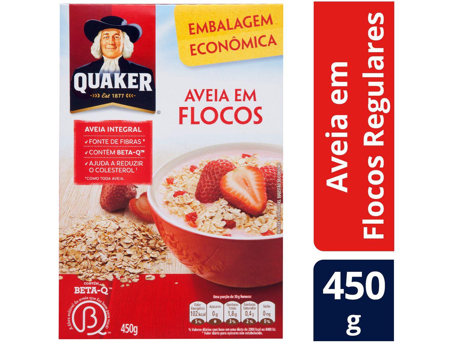 Aveia Flocos Regulares Quaker 450g - Aveia - Magazine Luiza