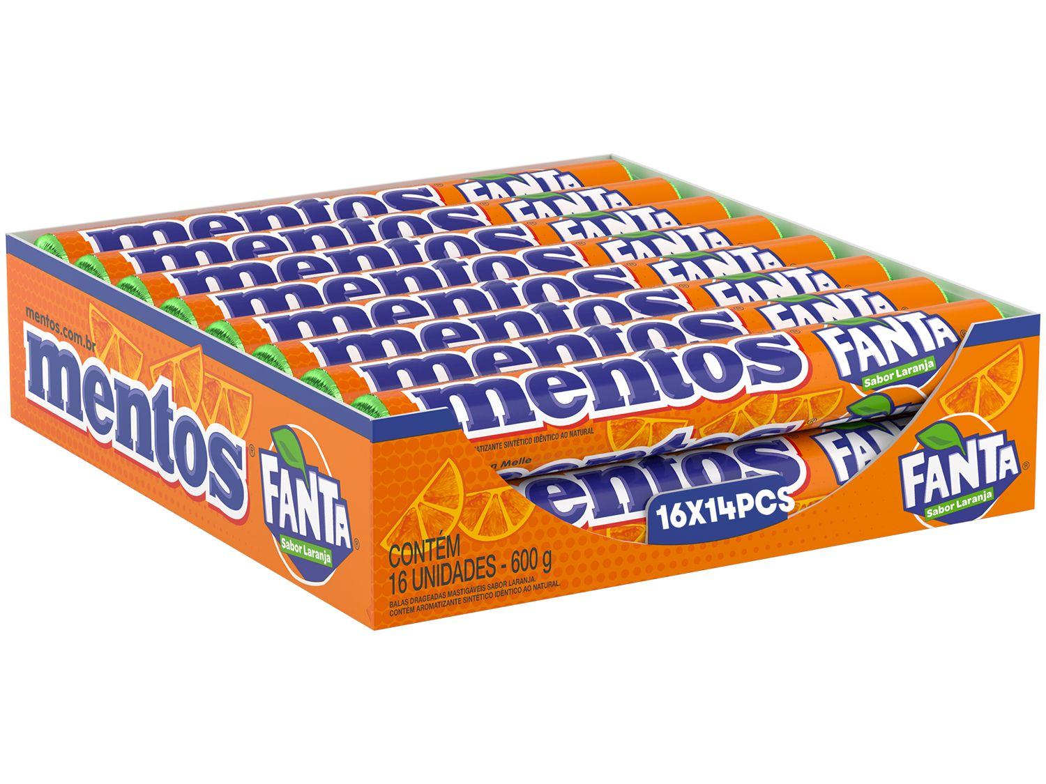 Bala Mentos Fanta Laranja 37,5g Display com 16 Sticks