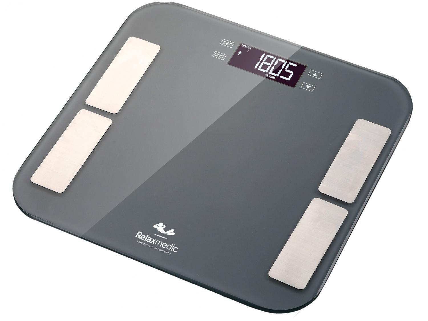 Balança Balança Digital de Bioimpedância Bluetooth até 180kg Relaxmedic