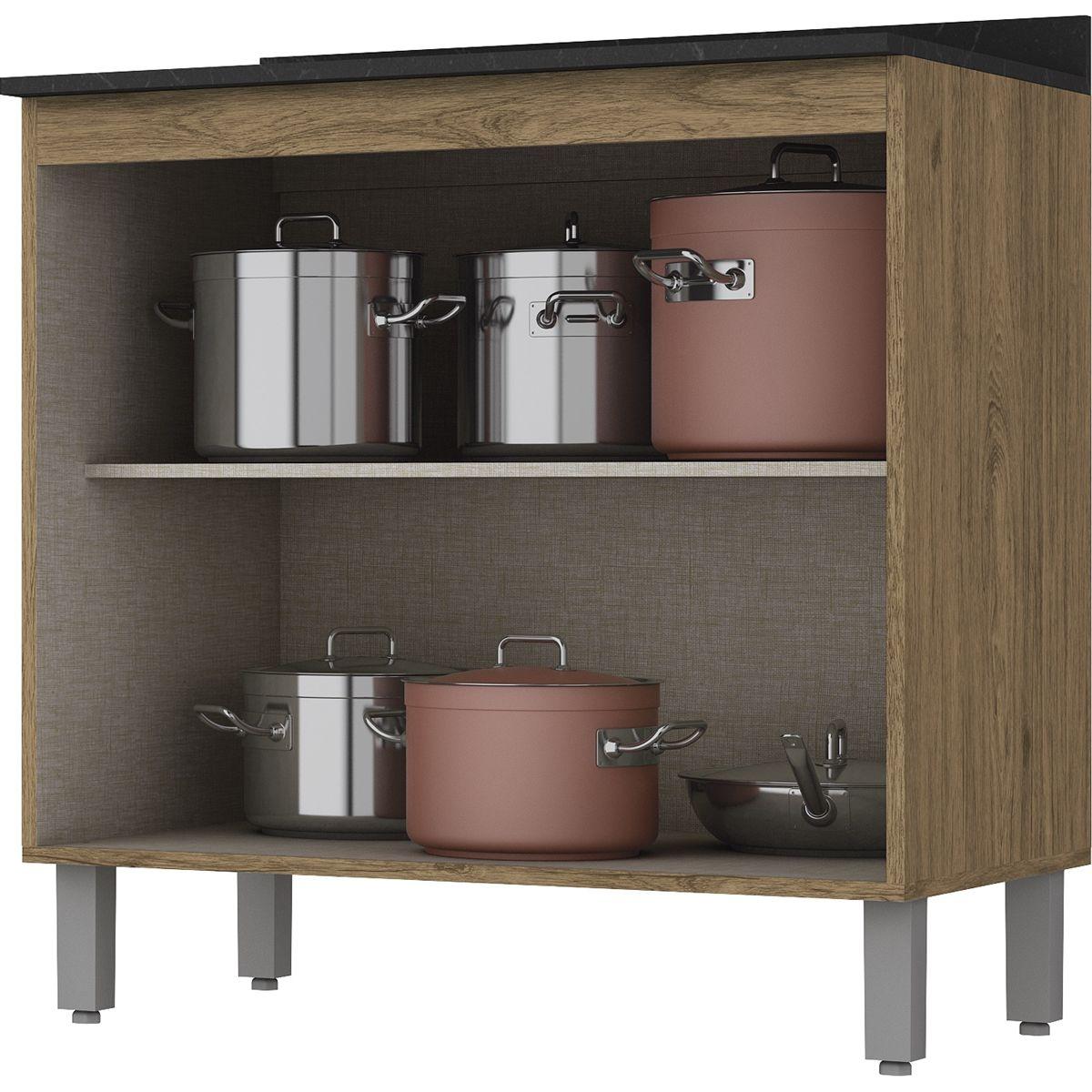 Balcão 02 Portas 800mm Space - Henn - Rústico - Gabinete de Cozinha