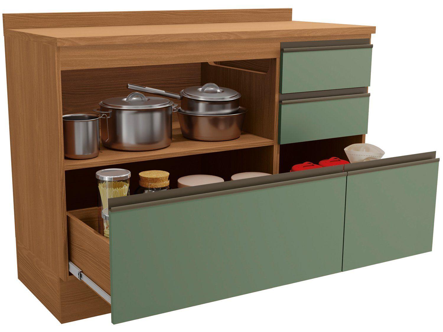 Balcão de Cozinha com Tampo Kappesberg 4 Gavetas Maxxi