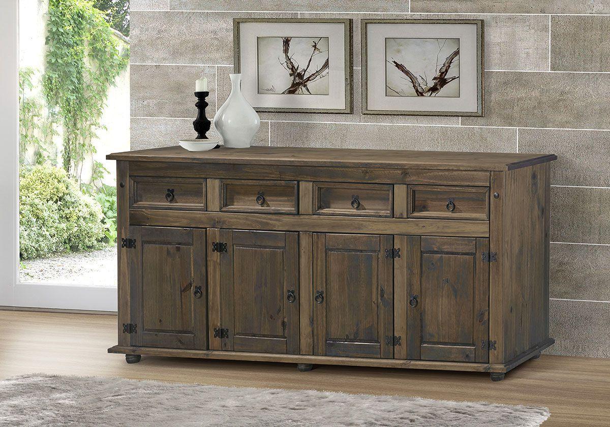 Balcão de Madeira Maciça Rústico 4 Portas - Imbuia - Wilfama - Gabinete