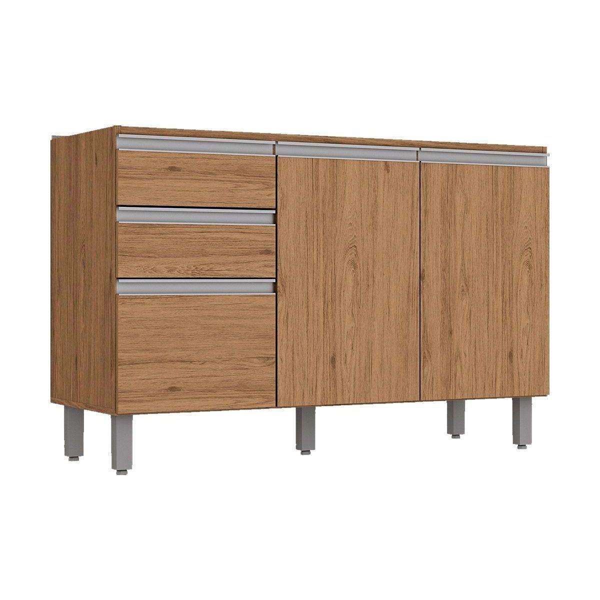 Balcão Henn Integra p/Pia 120cm s/Tampo Rústico - Gabinete de Cozinha