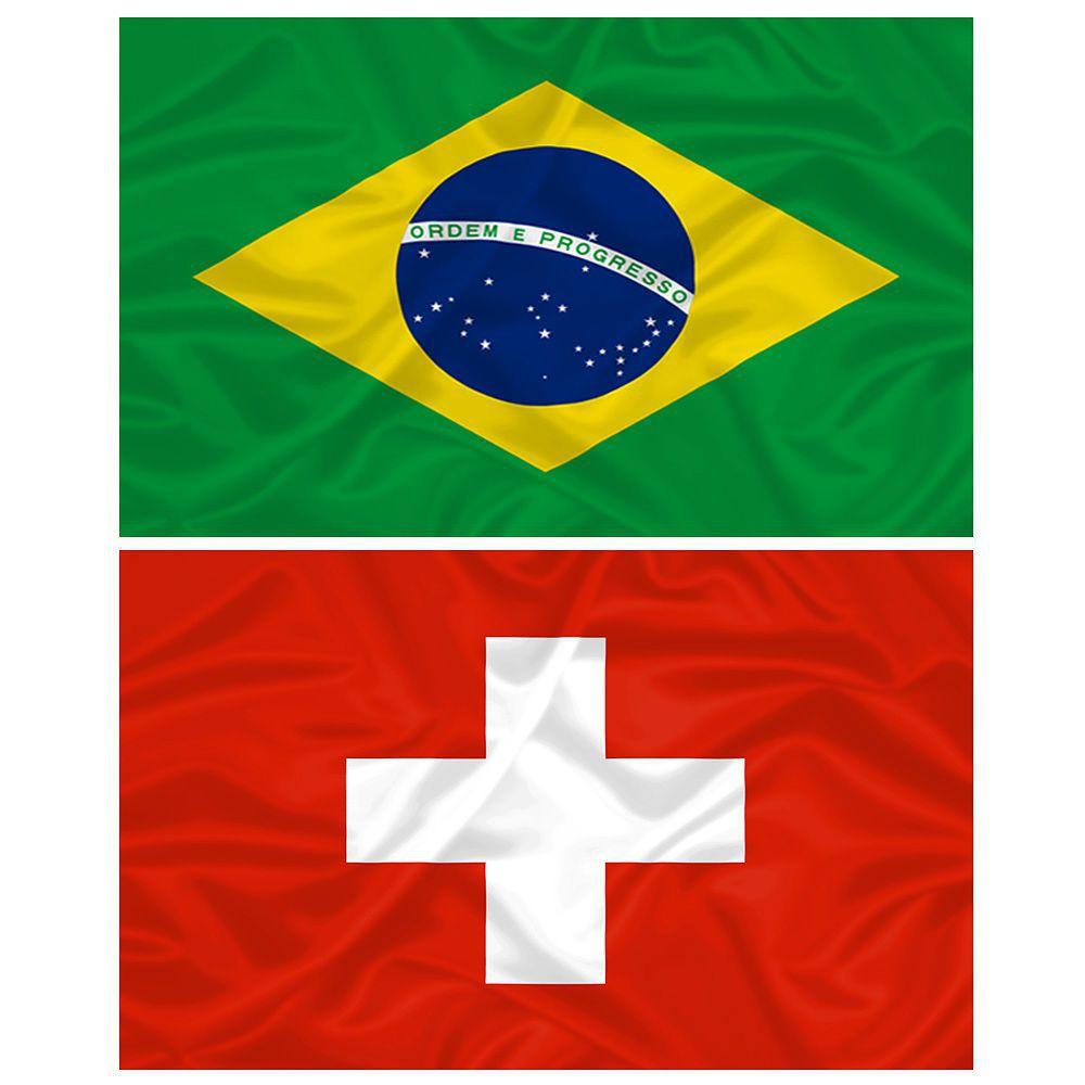 Bandeira Da Suica Do Brasil 145cm X 90cm Da Marca Minha Bandeira Dupla Face Bandeiras Magazine Luiza