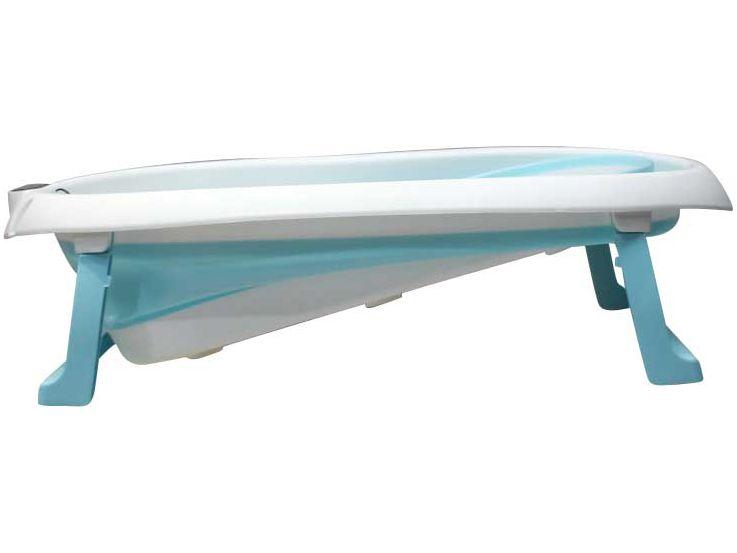 Banheira de Bebê Dobrável com Termômetro Premium Baby Happy Baby Azul 28L