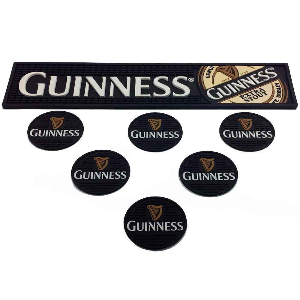 Bar Mat Esteira Escorredor E 6 Porta Copos Guinness Versare Anos