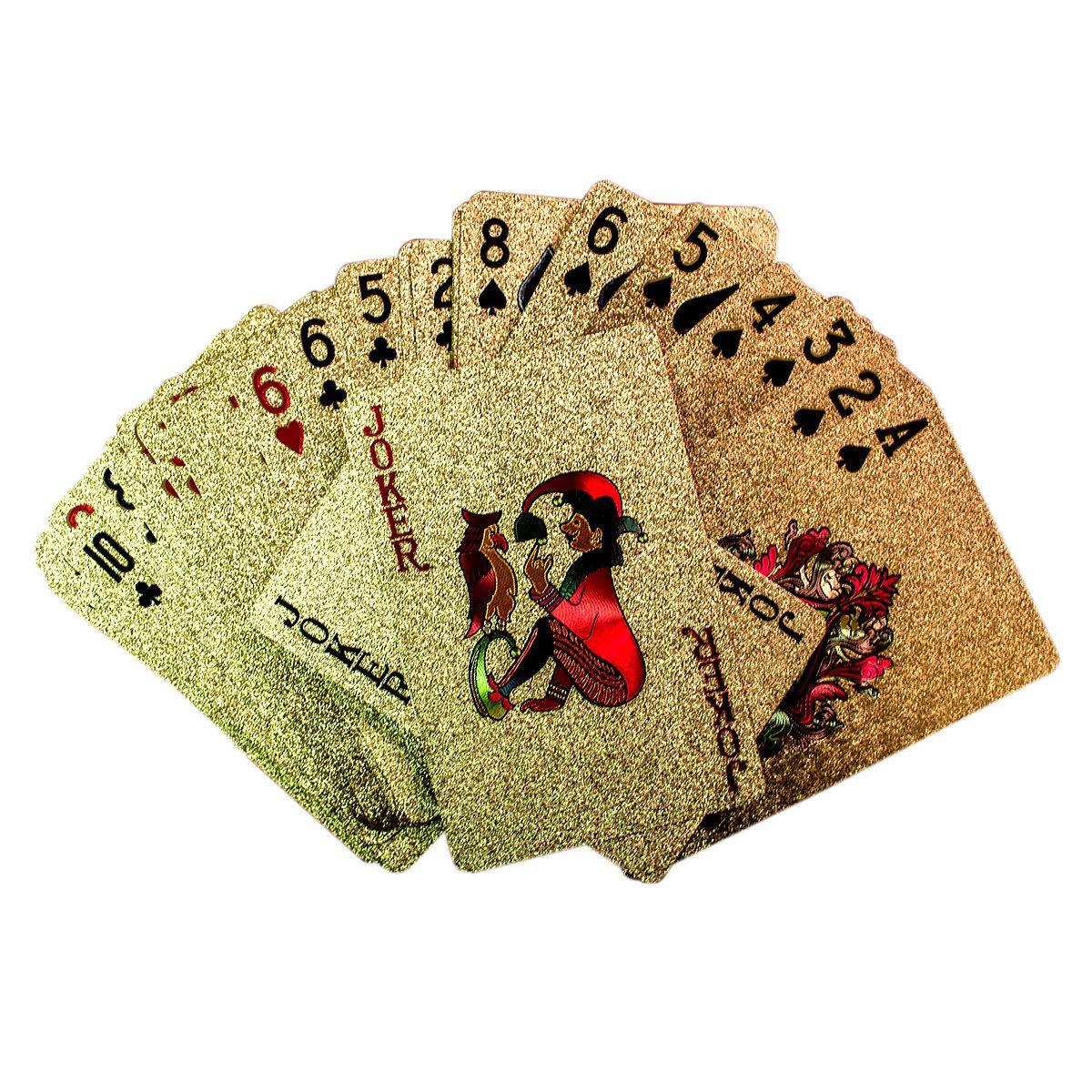 Baralho Dourado Ouro Jogos Poker Truco Sueca Resistente a Agua 54 Cartas  Gold 24k Profissional Verso Dolar - Online - Baralho - Magazine Luiza