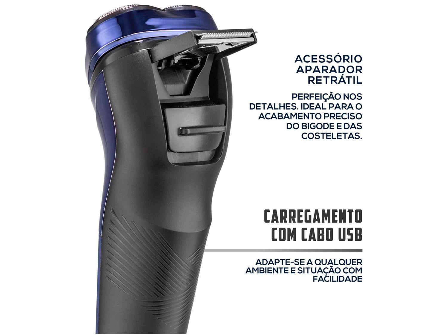 Barbeador Elétrico Britânia BBA07 Seco e Molhado