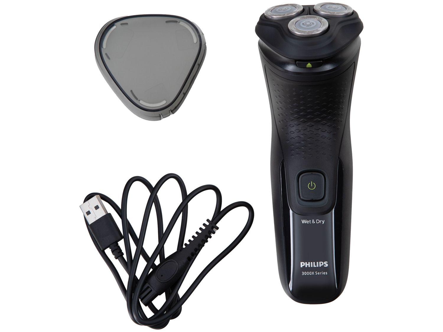 Barbeador Elétrico Philips 3000X Series Shaver Seco e Molhado 1 Velocidade
