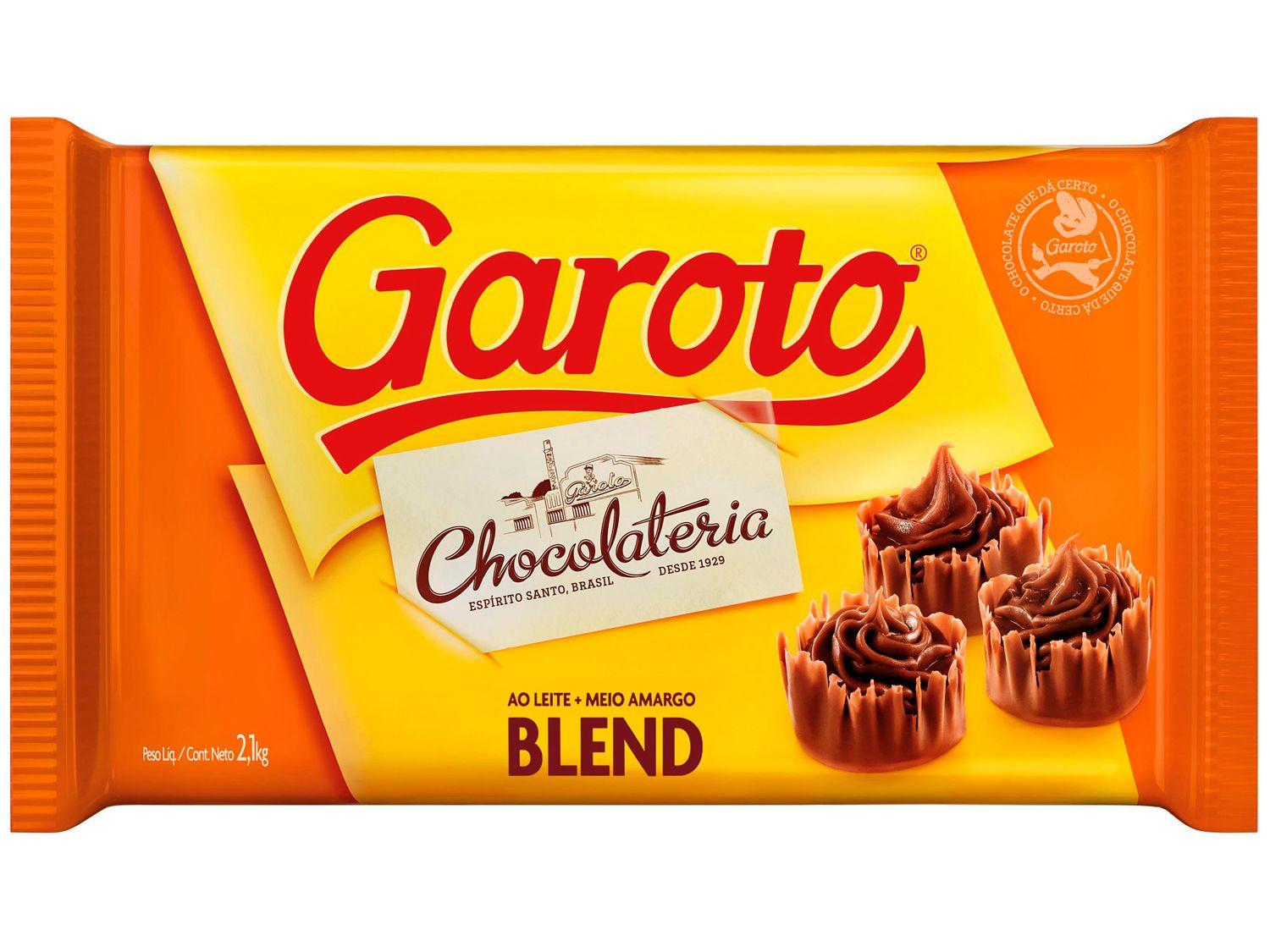 Barra de Chocolate Chocolateria Blend Chocolate ao Leite e Meio Amargo 2,1kg Garoto