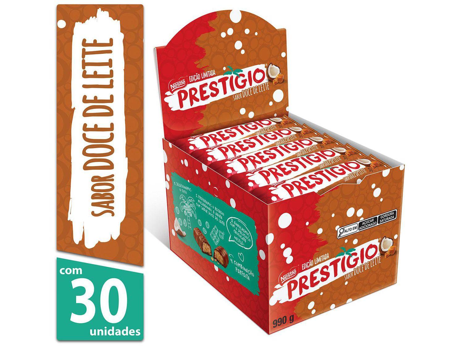 Barra de Chocolate Prestígio Doce de Leite 33g 1 Display com 30 Barras Nestlé