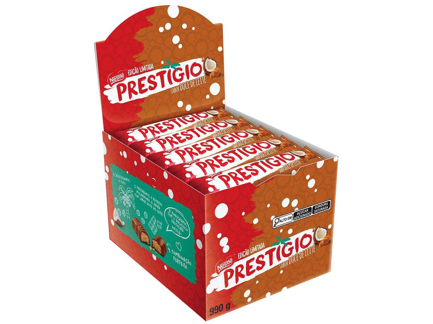 Barra de Chocolate Prestígio Doce de Leite 33g 1 Display com 30 Barras Nestlé