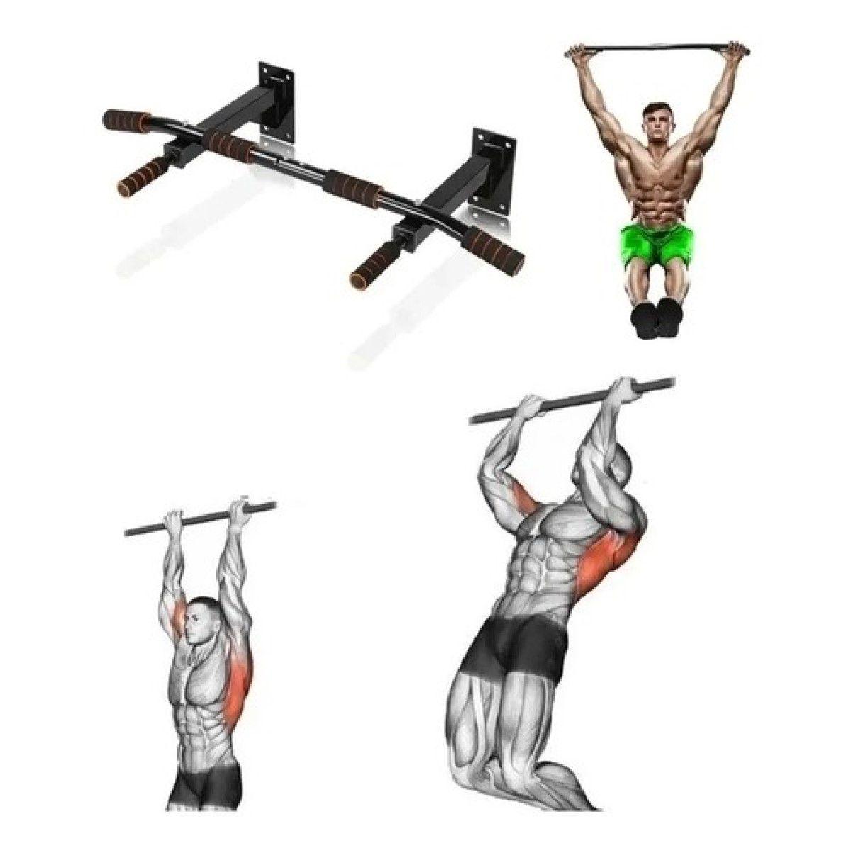 Barra Fixa Mista Paralela Parede Costas Tríceps Musculação Treino ...