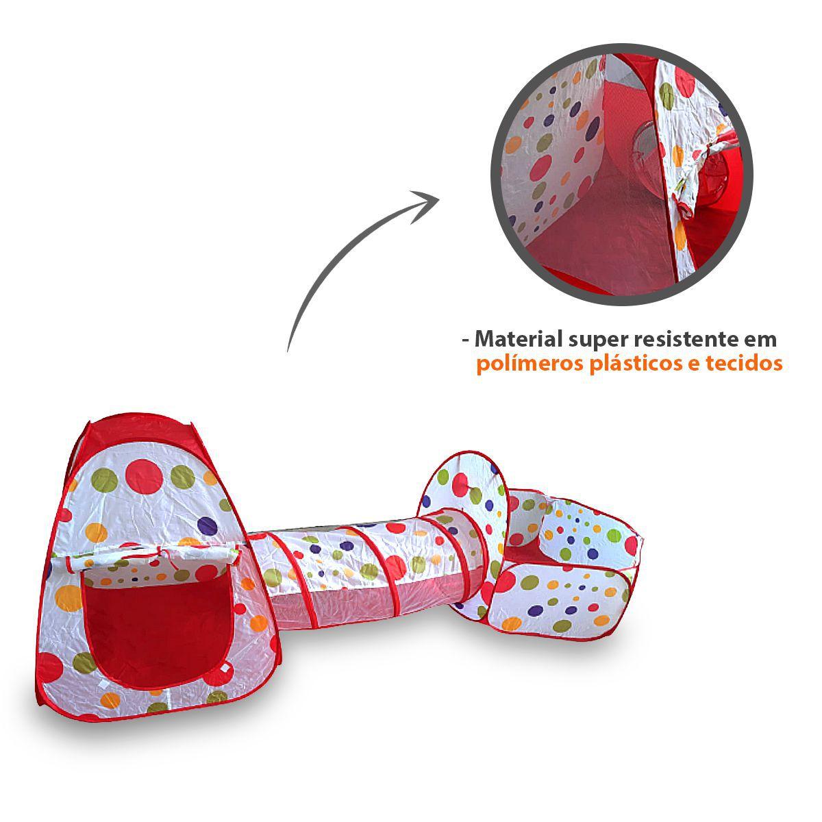Barraca Cabana Vermelha Com Túnel Infantil Piscina Bolinhas - Importway ...