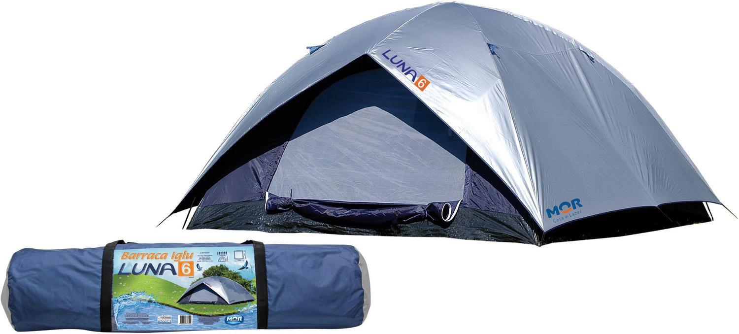 Barraca de Camping para 6 Pessoas Iglu com Sobre Teto Mor 009039 2,60 x  2,60 x 1,65 mt. - Barraca - Magazine Luiza