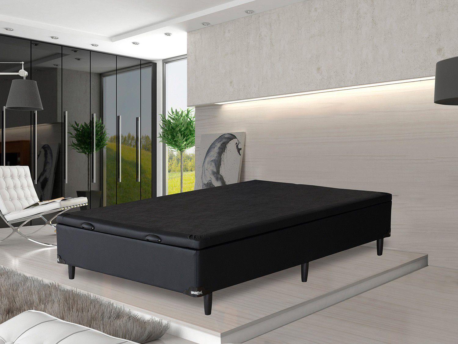 Base Cama Box Casal Umaflex com Baú 29x138x189cm Facility Base para