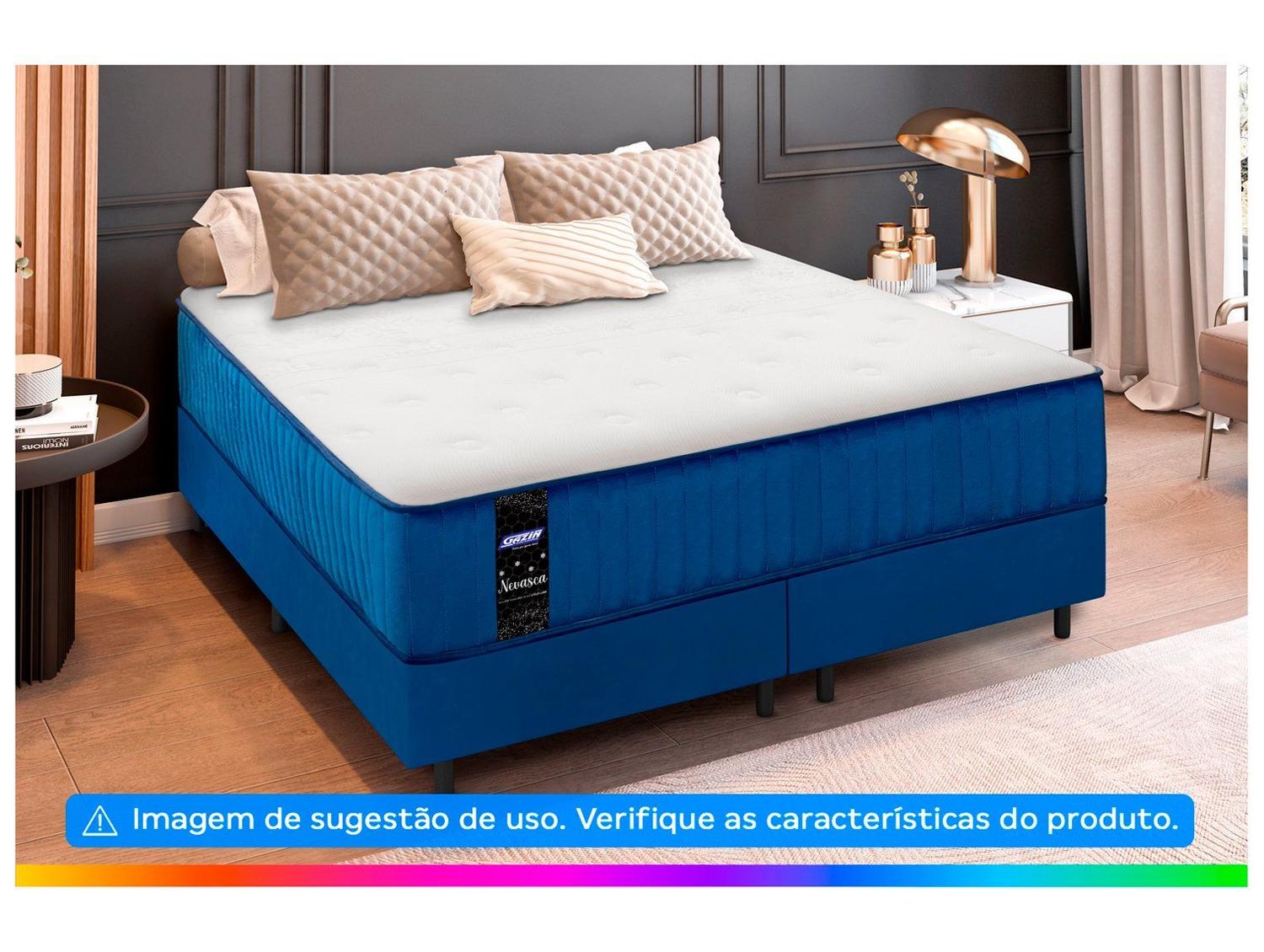 Base Cama Box King Gazin 27x193x203cm Nevasca | Shopping Smiles