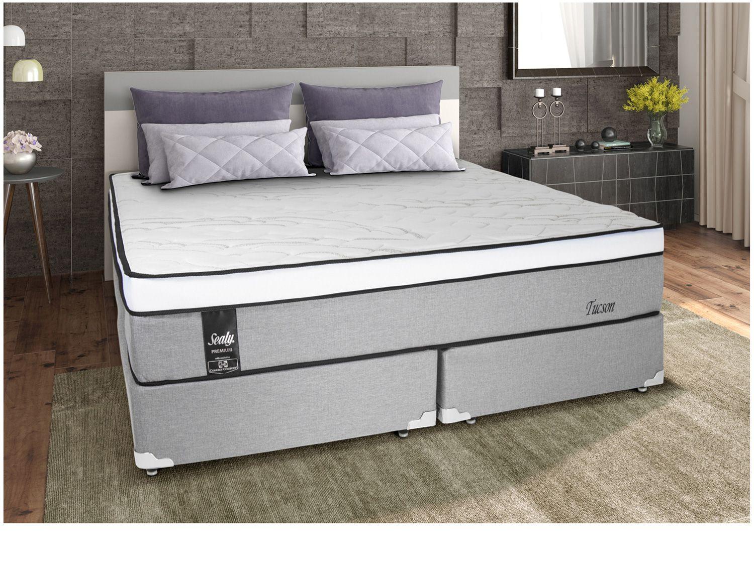Base Cama Box King Size Sealy Bipartido 37cm de Altura Tucson Base