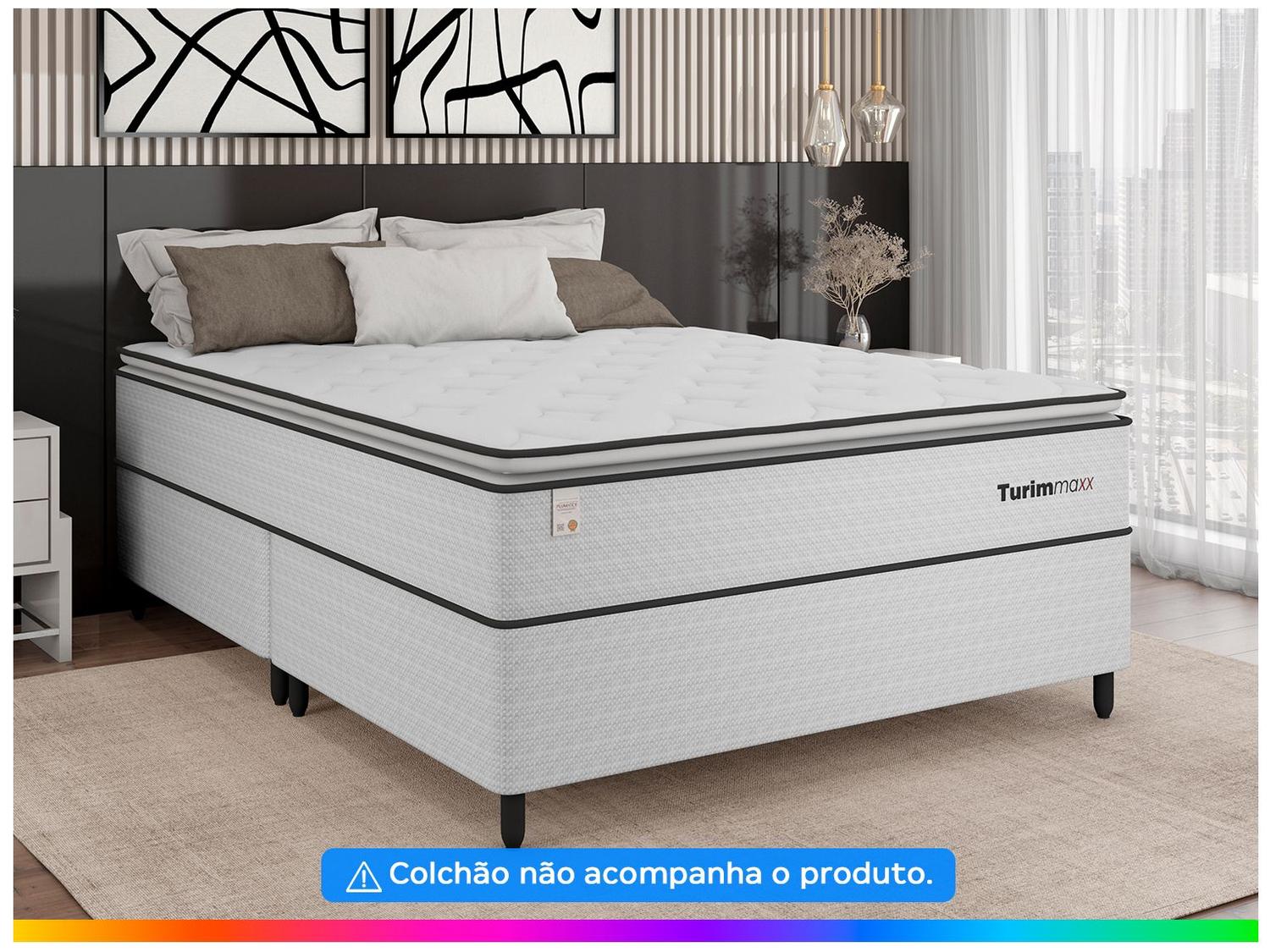 Base Cama Box Queen Plumatex Colchões 37x158x198cm Turim Maxx