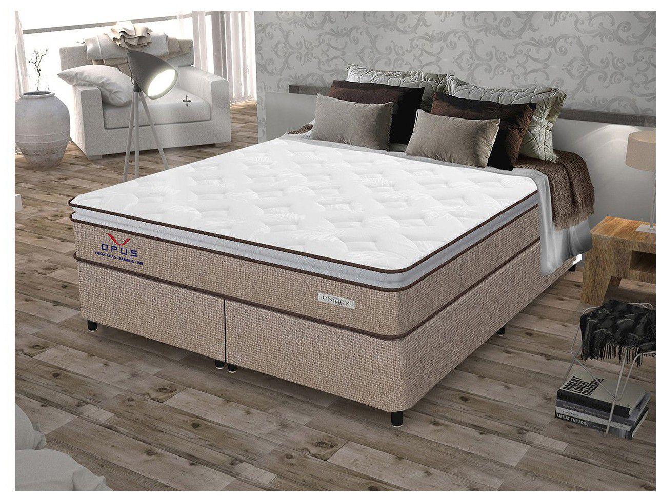 Base De Cama Queen Size Con Cajones Base Cama Box Queen Size Plumatex Bipartido - 37cm de Altura Ópus