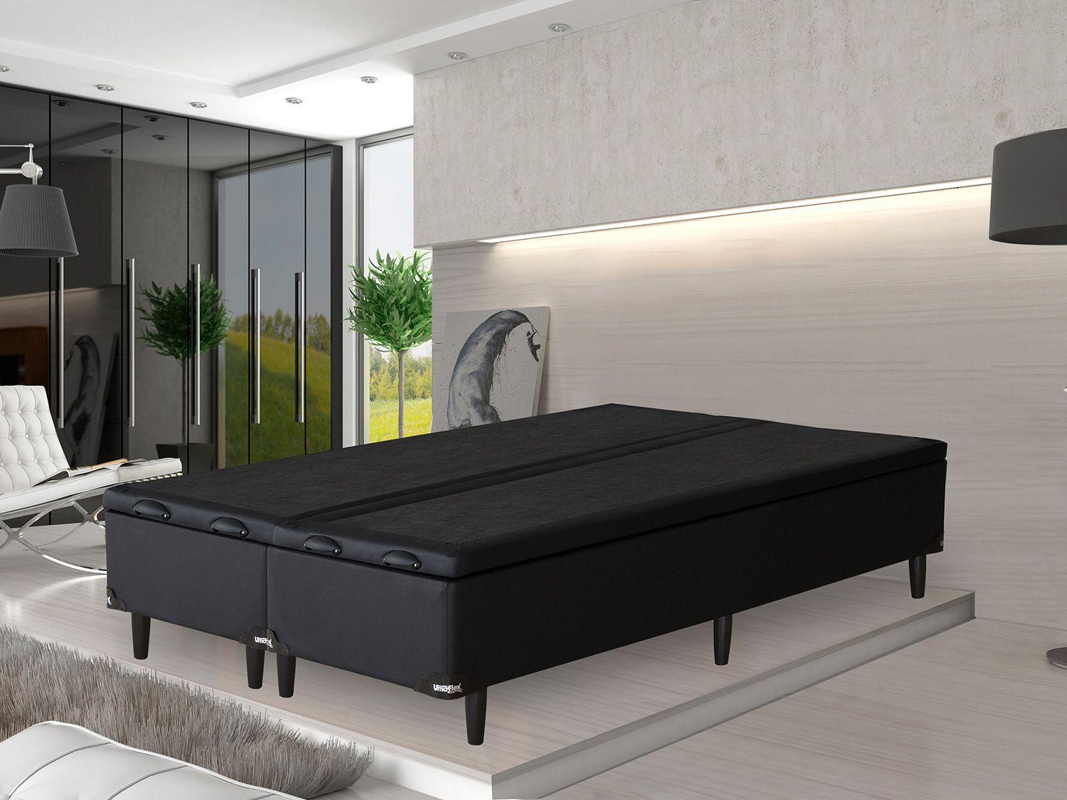 Base Cama Box Queen Size Umaflex com Baú Bipartido 29cm de Altura