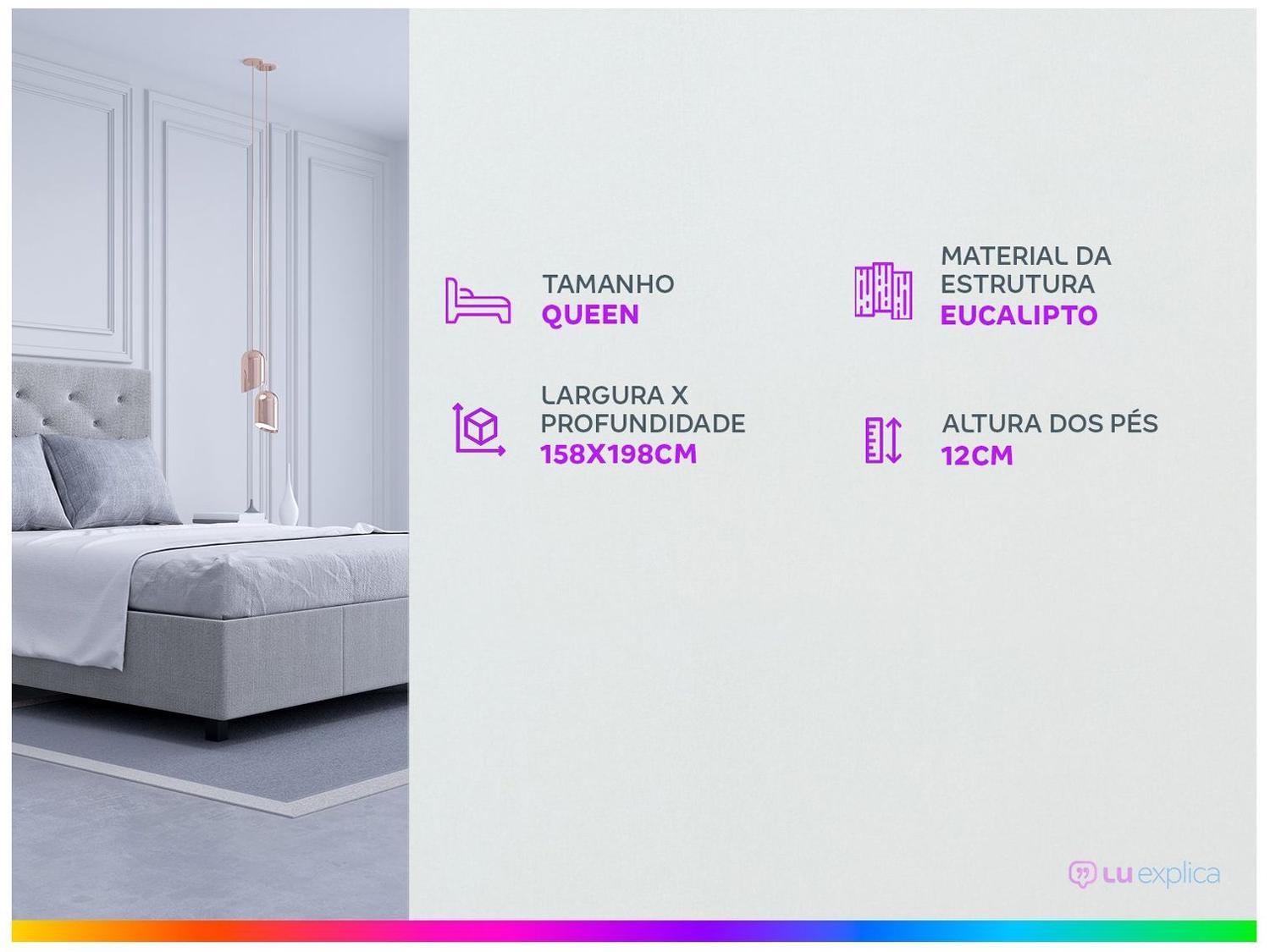 Base Cama Box Queen Umaflex Bipartida 26x158x198cm Beta