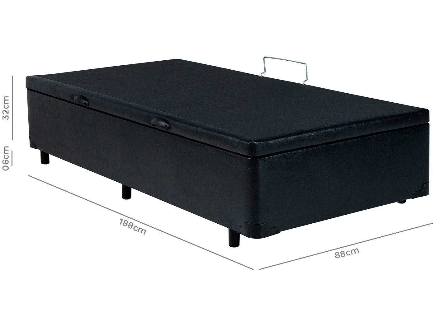 Base Cama Box Queen V-Joy Bipartido com Baú 38x158x198cm Bravus