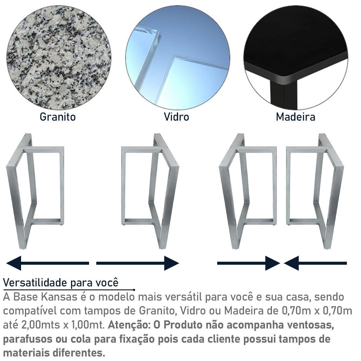 Base de Mesa de Jantar Kansas para Tampos de Vidro Pedra e Madeira até ...